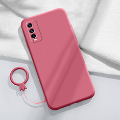 Funda Silicona Ultrafina Goma 360 Grados Carcasa YK1 para Vivo Y12A Rojo