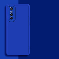 Funda Silicona Ultrafina Goma 360 Grados Carcasa YK1 para Vivo Y73s 5G Azul