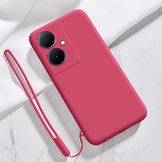 Funda Silicona Ultrafina Goma 360 Grados Carcasa YK1 para Vivo Y78 Plus 5G Rojo