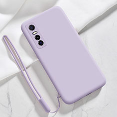 Funda Silicona Ultrafina Goma 360 Grados Carcasa YK2 para Vivo Y73s 5G Purpura Claro