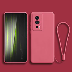 Funda Silicona Ultrafina Goma 360 Grados Carcasa YK2 para Xiaomi Redmi K60 5G Rosa Roja