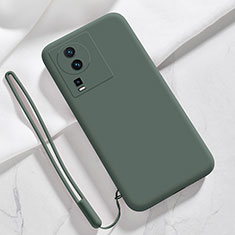 Funda Silicona Ultrafina Goma 360 Grados Carcasa YK3 para Vivo iQOO Neo7 SE Verde Noche