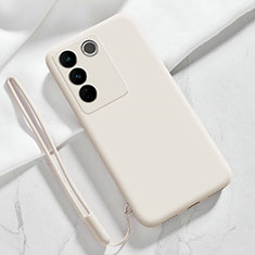 Funda Silicona Ultrafina Goma 360 Grados Carcasa YK3 para Vivo V27e 5G Blanco