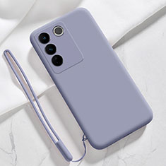 Funda Silicona Ultrafina Goma 360 Grados Carcasa YK3 para Vivo V27e 5G Gris Lavanda