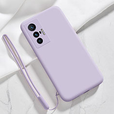 Funda Silicona Ultrafina Goma 360 Grados Carcasa YK3 para Vivo X70 5G Purpura Claro