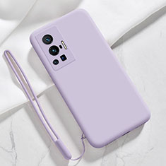 Funda Silicona Ultrafina Goma 360 Grados Carcasa YK3 para Vivo X70 Pro 5G Purpura Claro