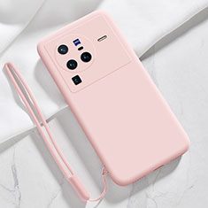 Funda Silicona Ultrafina Goma 360 Grados Carcasa YK3 para Vivo X80 Pro 5G Rosa