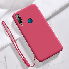 Funda Silicona Ultrafina Goma 360 Grados Carcasa YK3 para Vivo Y12 Rojo