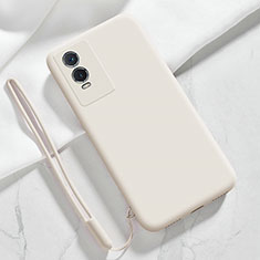 Funda Silicona Ultrafina Goma 360 Grados Carcasa YK3 para Vivo Y74s 5G Blanco