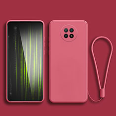 Funda Silicona Ultrafina Goma 360 Grados Carcasa YK3 para Xiaomi Redmi Note 9 5G Rosa Roja