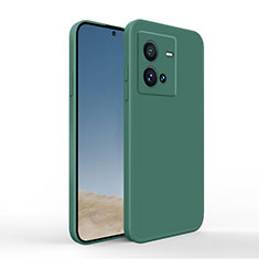 Funda Silicona Ultrafina Goma 360 Grados Carcasa YK4 para Vivo iQOO 10 Pro 5G Verde Noche