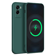 Funda Silicona Ultrafina Goma 360 Grados Carcasa YK4 para Vivo Y55s (2021) Verde Noche