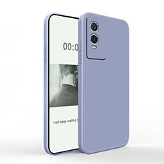 Funda Silicona Ultrafina Goma 360 Grados Carcasa YK4 para Vivo Y74s 5G Gris Lavanda