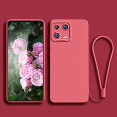 Funda Silicona Ultrafina Goma 360 Grados Carcasa YK4 para Xiaomi Mi 13 5G Rosa Roja