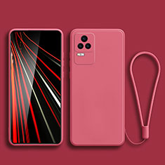 Funda Silicona Ultrafina Goma 360 Grados Carcasa YK6 para Xiaomi Redmi K50 5G Rosa Roja