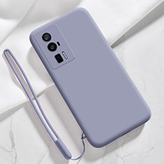 Funda Silicona Ultrafina Goma 360 Grados Carcasa YK8 para Xiaomi Poco F5 Pro 5G Gris Lavanda