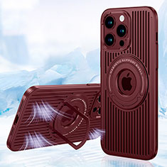Funda Silicona Ultrafina Goma Carcasa con Mag-Safe Magnetic AC1 para Apple iPhone 13 Pro Max Rojo