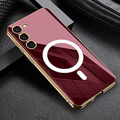 Funda Silicona Ultrafina Goma Carcasa con Mag-Safe Magnetic AC1 para Samsung Galaxy S22 Plus 5G Rojo