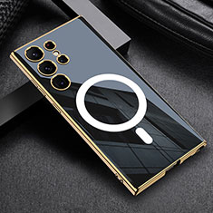 Funda Silicona Ultrafina Goma Carcasa con Mag-Safe Magnetic AC1 para Samsung Galaxy S22 Ultra 5G Negro