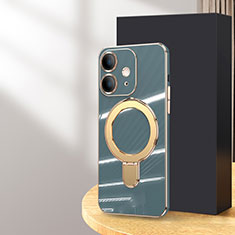 Funda Silicona Ultrafina Goma Carcasa con Mag-Safe Magnetic C01 para Apple iPhone 12 Gris Lavanda