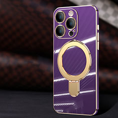 Funda Silicona Ultrafina Goma Carcasa con Mag-Safe Magnetic C01 para Apple iPhone 15 Pro Morado