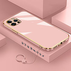 Funda Silicona Ultrafina Goma Carcasa S03 para Apple iPhone 15 Pro Max Oro Rosa