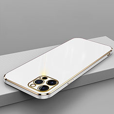 Funda Silicona Ultrafina Goma Carcasa S04 para Apple iPhone 13 Pro Blanco