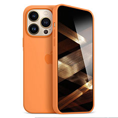 Funda Silicona Ultrafina Goma Carcasa S05 para Apple iPhone 15 Pro Max Naranja