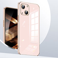 Funda Silicona Ultrafina Goma Carcasa S06 para Apple iPhone 15 Oro Rosa