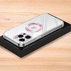 Funda Silicona Ultrafina Goma Carcasa S07 para Apple iPhone 13 Pro Max Oro Rosa