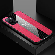 Funda Silicona Ultrafina Goma Carcasa X01L para Oppo A55 5G Rojo