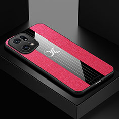 Funda Silicona Ultrafina Goma Carcasa X01L para Oppo Find X5 Pro 5G Rojo