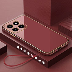 Funda Silicona Ultrafina Goma Carcasa XL6 para Xiaomi Mi 14 5G Rojo