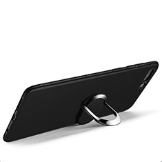 Funda Silicona Ultrafina Goma con Anillo de dedo Soporte A02 para Huawei Honor 9 Premium Negro