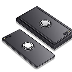 Funda Silicona Ultrafina Goma con Anillo de dedo Soporte A02 para Xiaomi Mi Note 3 Negro