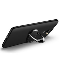 Funda Silicona Ultrafina Goma con Anillo de dedo Soporte para Xiaomi Mi Mix Evo Negro