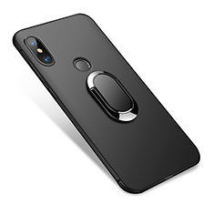 Funda Silicona Ultrafina Goma con Anillo de dedo Soporte para Xiaomi Redmi Note 5 Pro Negro