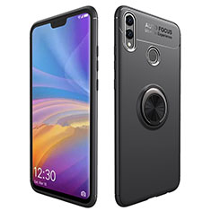 Funda Silicona Ultrafina Goma con Magnetico Anillo de dedo Soporte para Huawei Honor View 10 Lite Negro