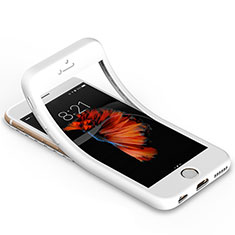 Funda Silicona Ultrafina Goma Frontal y Trasera 360 Grados para Apple iPhone 6 Blanco