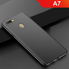 Funda Silicona Ultrafina Goma S02 para Oppo A7 Negro