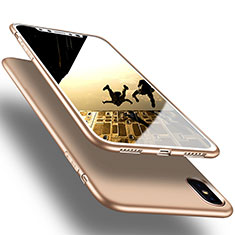 Funda Silicona Ultrafina Goma S16 para Apple iPhone Xs Oro