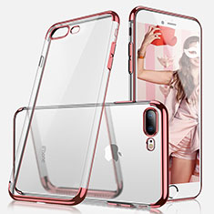 Funda Silicona Ultrafina Transparente A07 para Apple iPhone 7 Plus Oro Rosa