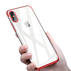 Funda Silicona Ultrafina Transparente C16 para Apple iPhone X Rojo