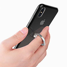 Funda Silicona Ultrafina Transparente con Anillo de dedo Soporte para Apple iPhone X Claro
