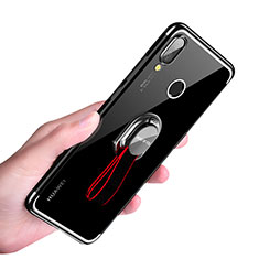 Funda Silicona Ultrafina Transparente con Anillo de dedo Soporte para Huawei Nova 3e Negro