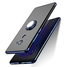 Funda Silicona Ultrafina Transparente con Anillo de dedo Soporte para Xiaomi Mi Mix 2 Azul