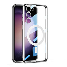 Funda Silicona Ultrafina Transparente con Mag-Safe Magnetic AC1 para Samsung Galaxy S21 5G Plata