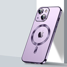 Funda Silicona Ultrafina Transparente con Mag-Safe Magnetic LD2 para Apple iPhone 13 Morado