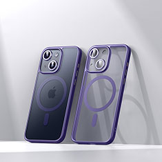 Funda Silicona Ultrafina Transparente con Mag-Safe Magnetic LD4 para Apple iPhone 14 Morado