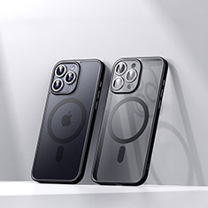Funda Silicona Ultrafina Transparente con Mag-Safe Magnetic LD4 para Apple iPhone 14 Pro Max Negro